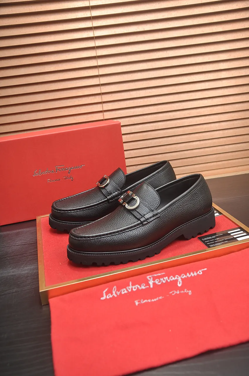 Men's Men's Shoes💰560💶[[HERMES]] (High-end Niuli) New 🍀 HERMES - top version of Ferragamo's classic casual leather shoes! Made of imported original cowhide, the inner top layer is comfortable cowhide lining! Original wear-resistant rubber outsole! High quality products! Code number 38-45 (45 customized)